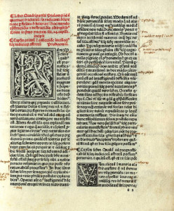 Primera página del Tetrabiblos de Ptolomeo, traducido al latín.